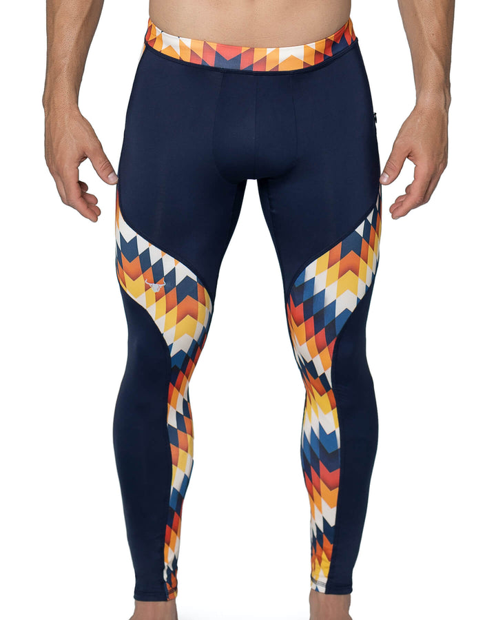 Matador Meggings "Reverse Arrow" Men’s Compression Tights – High-Performance Athletic Leggings with Muscle-Defining Print