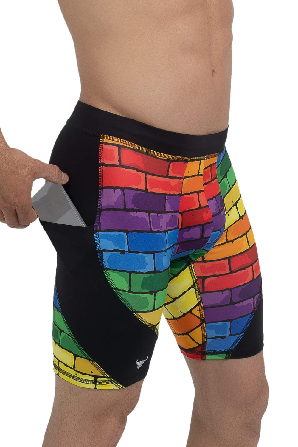 Matador Meggings Pride Rainbow men's compression shorts – vibrant rainbow squat-proof hybrid shorts