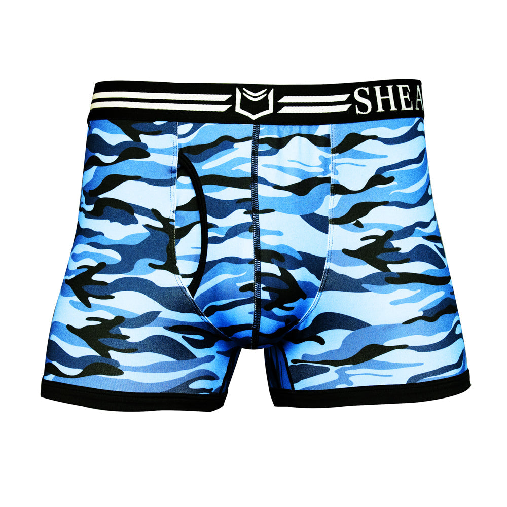 SHEATH 2.1 Polyester Camo Men's Dual Pouch Trunk 3 inch – men's camo dual pouch trunk underwear