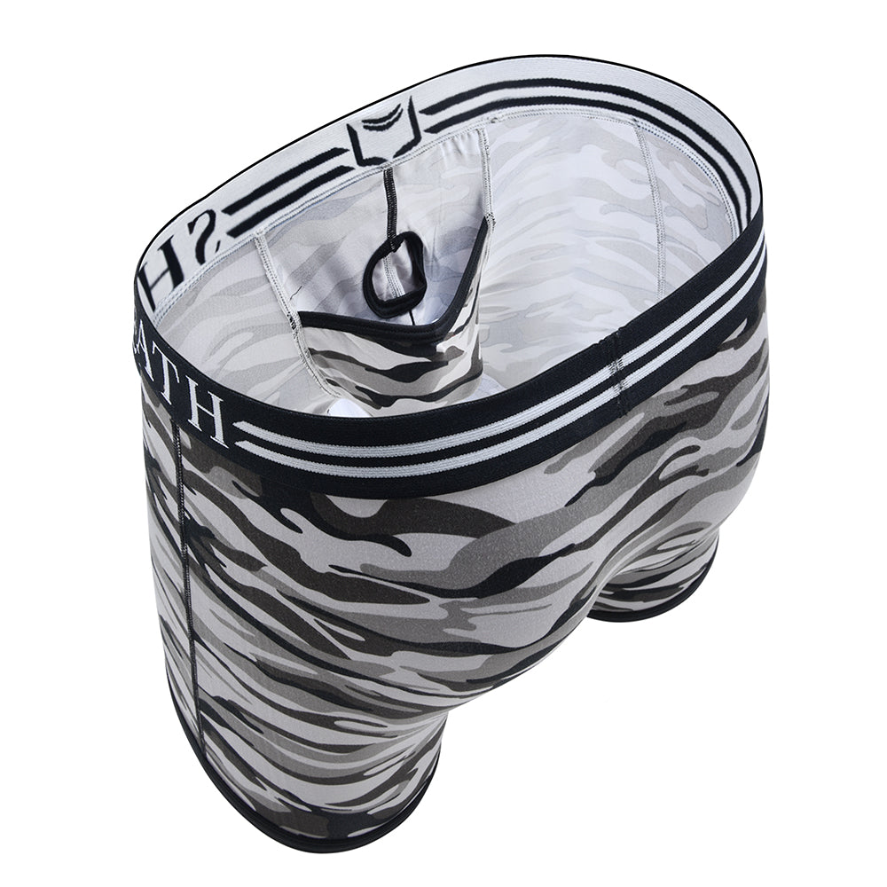 SHEATH 2.1 Polyester Camo Men's Dual Pouch Trunk 3 inch – men's camo dual pouch trunk underwear
