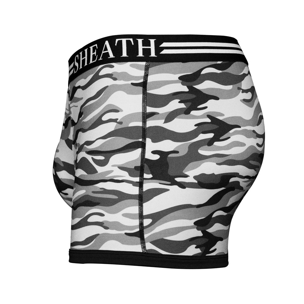 SHEATH 2.1 Polyester Camo Men's Dual Pouch Trunk 3 inch – men's camo dual pouch trunk underwear