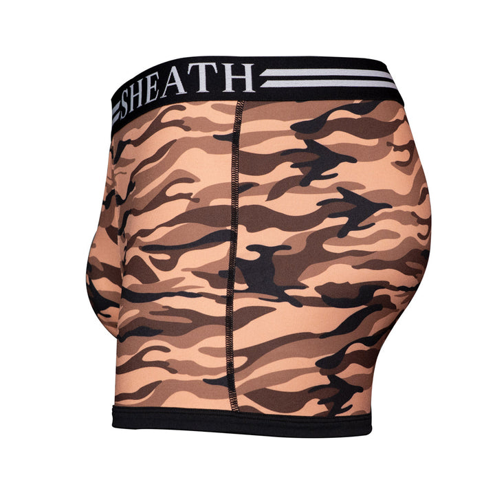 SHEATH 2.1 Polyester Camo Men's Dual Pouch Trunk 3 inch – men's camo dual pouch trunk underwear