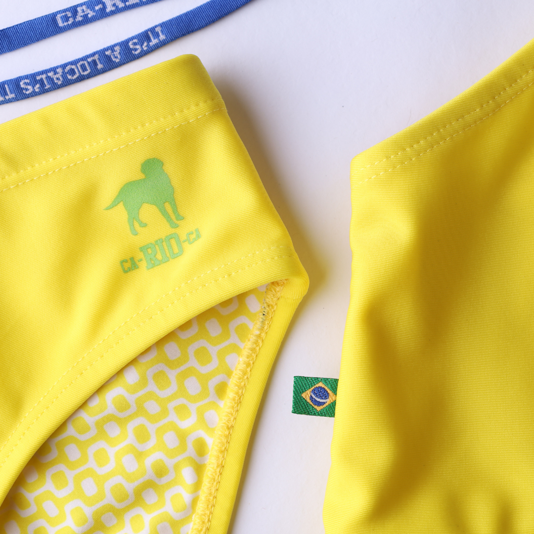 CA-RIO-CA Men's Lemonade Yellow solid Swimming Sunga Beachwear for Men Swimwear in 