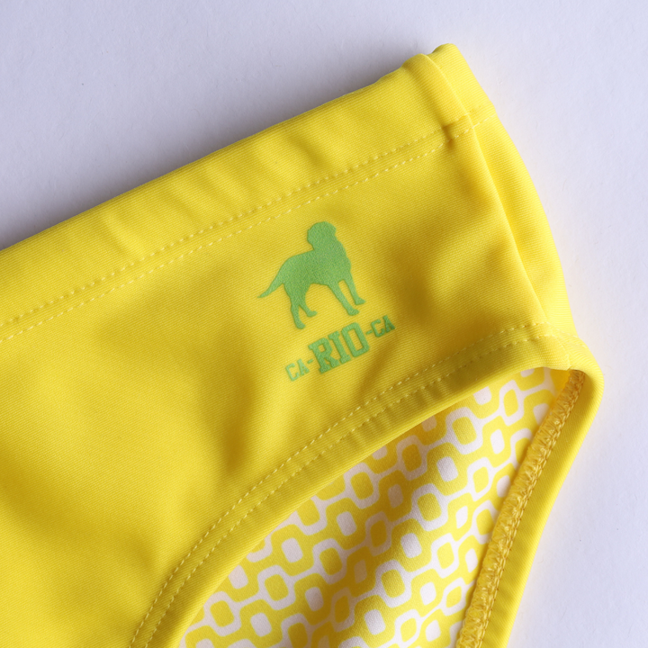CA-RIO-CA Men's Lemonade Yellow solid Swimming Sunga Beachwear for Men Swimwear in 