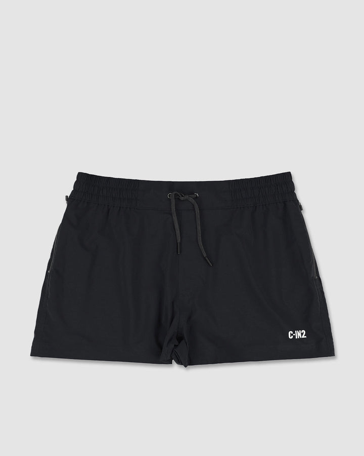 C-IN2 Swim Shorts in solid black – men's 3 inch mid-rise swim shorts quick dry