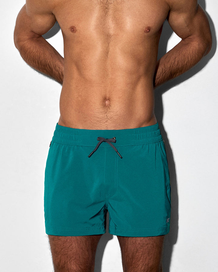 C-IN2 Swim Shorts in solid teal – men's 3 inch mid-rise swim shorts quick dry