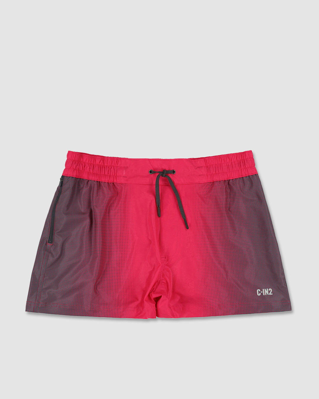 C-IN2 Swim Shorts in neon red super bright halftone – men's neon graphic 3 inch swim shorts