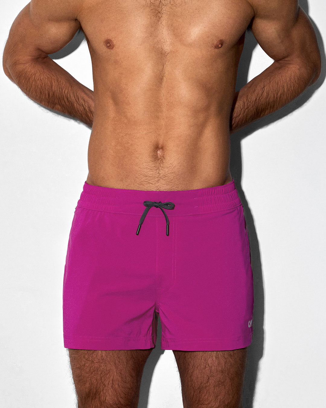 C-IN2 Swim Shorts in solid raspberry pink – men's 3 inch mid-rise swim shorts quick dry