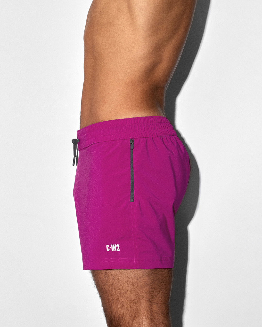 C-IN2 Swim Shorts in solid raspberry pink – men's 3 inch mid-rise swim shorts quick dry