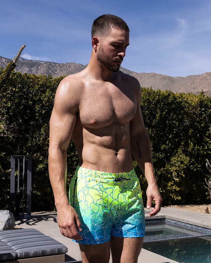 C-IN2 Swim Shorts in acqua yellow – men's 3 inch inseam mid-rise swim shorts quick dry