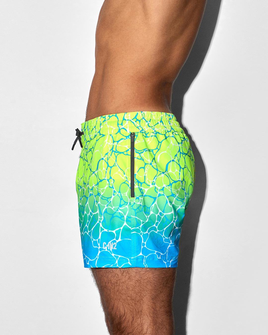C-IN2 Swim Shorts in acqua yellow – men's 3 inch inseam mid-rise swim shorts quick dry