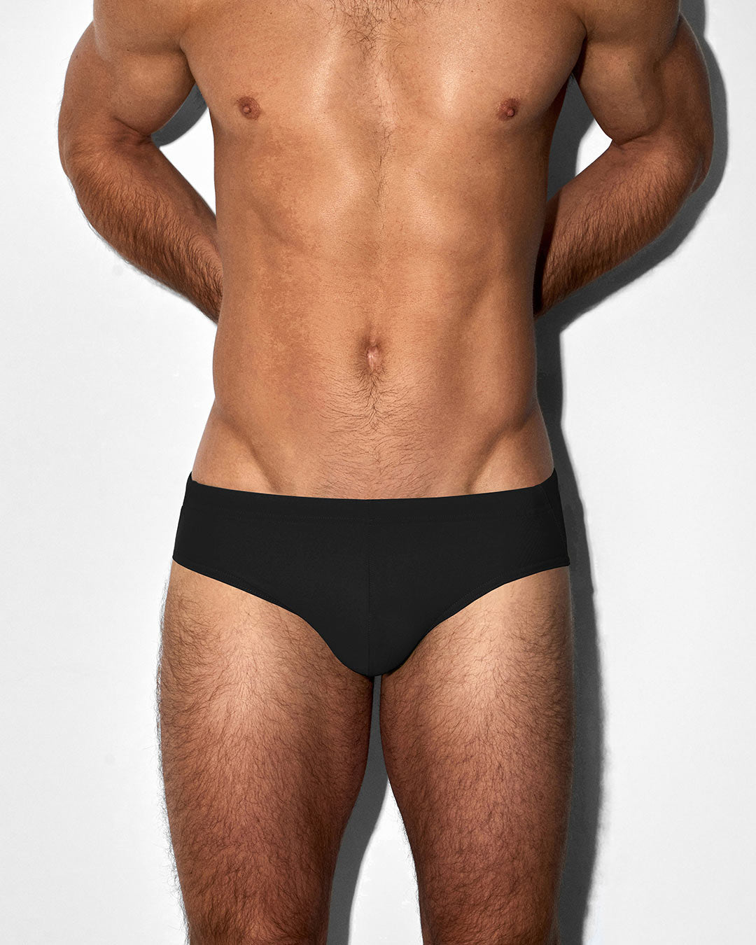 C-IN2 Swim Brief in solid black – men's low-rise lined swim brief quick dry