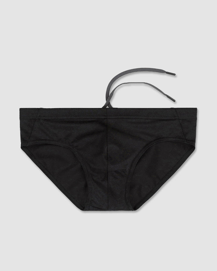 C-IN2 Swim Brief in solid black – men's low-rise lined swim brief quick dry