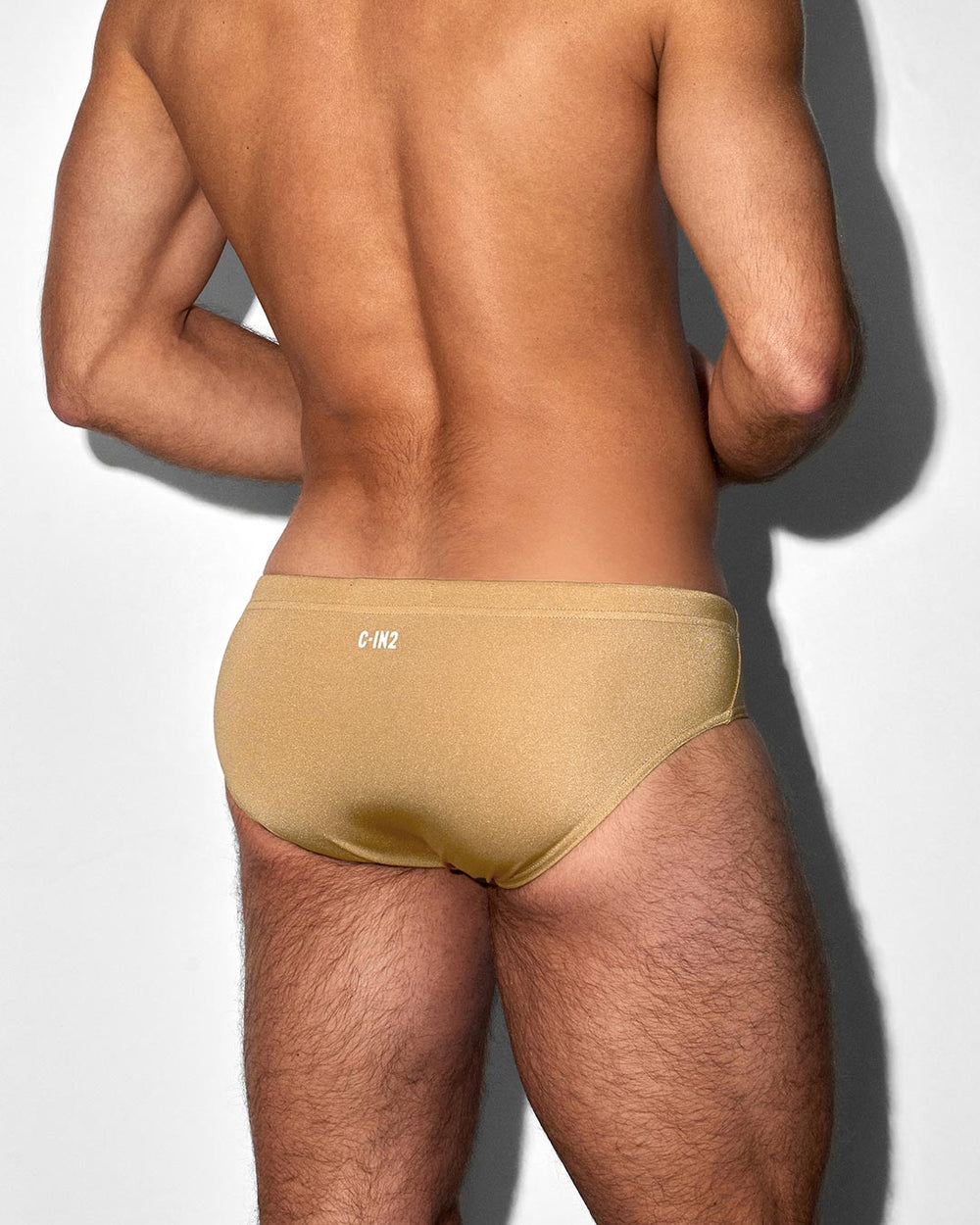 C-IN2 Swim Brief in solid champagne nude – men's low-rise lined swim brief quick dry