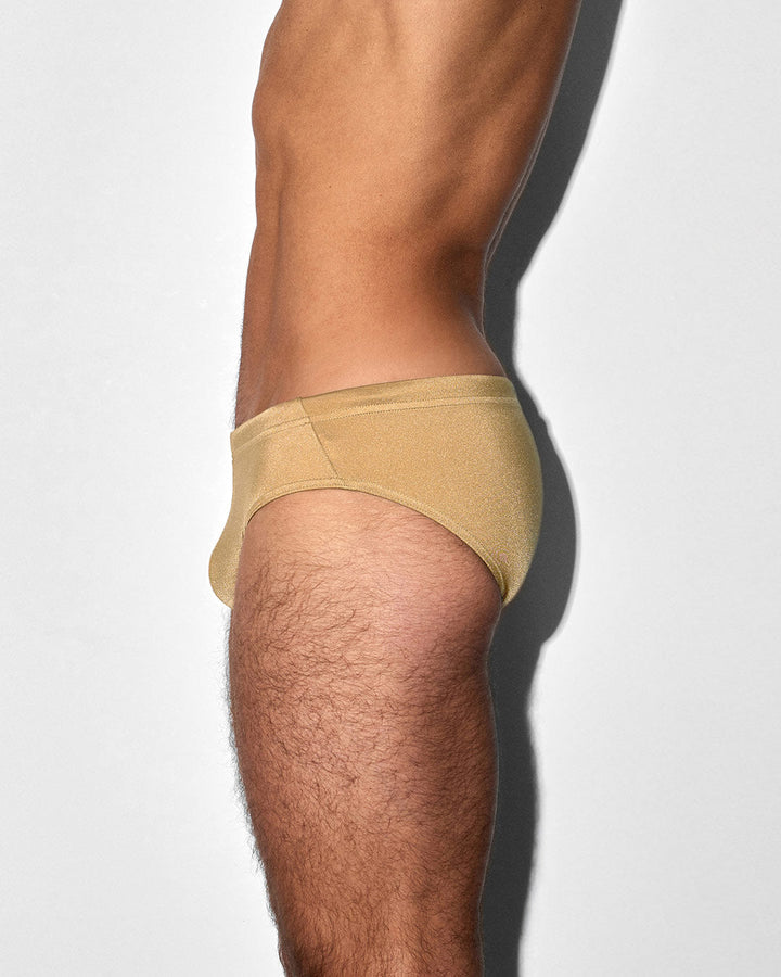 C-IN2 Swim Brief in solid champagne nude – men's low-rise lined swim brief quick dry