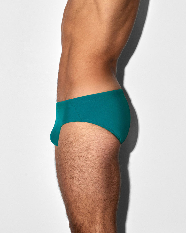 C-IN2 Swim Brief in solid teal – men's low-rise lined swim brief quick dry