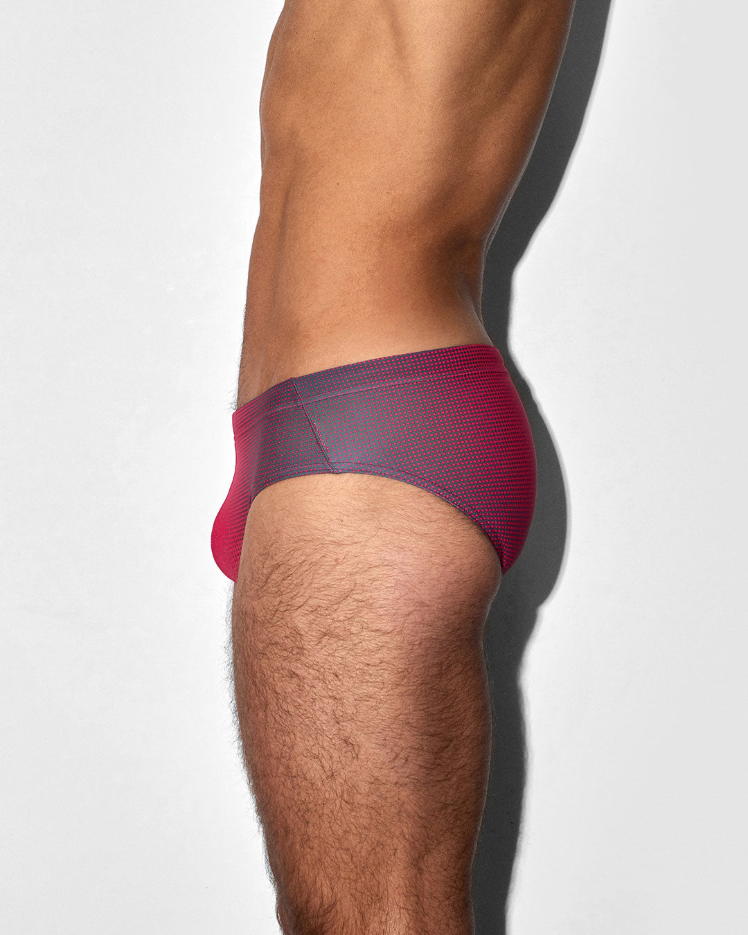 C-IN2 Swim Brief in neon red super bright halftone – men's neon graphic swim brief