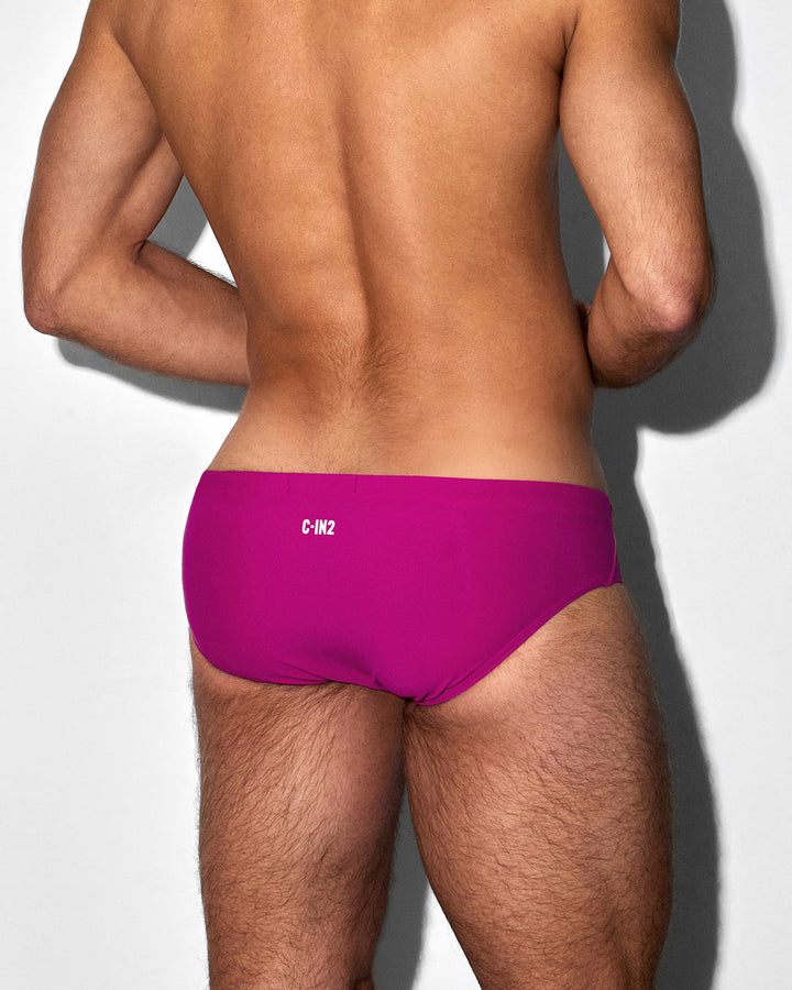 C-IN2 Swim Brief in solid raspberry pink – men's low-rise lined swim brief