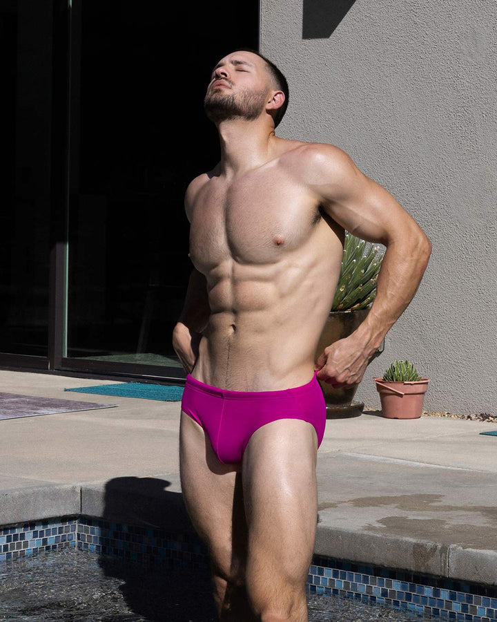 C-IN2 Swim Brief in solid raspberry pink – men's low-rise lined swim brief
