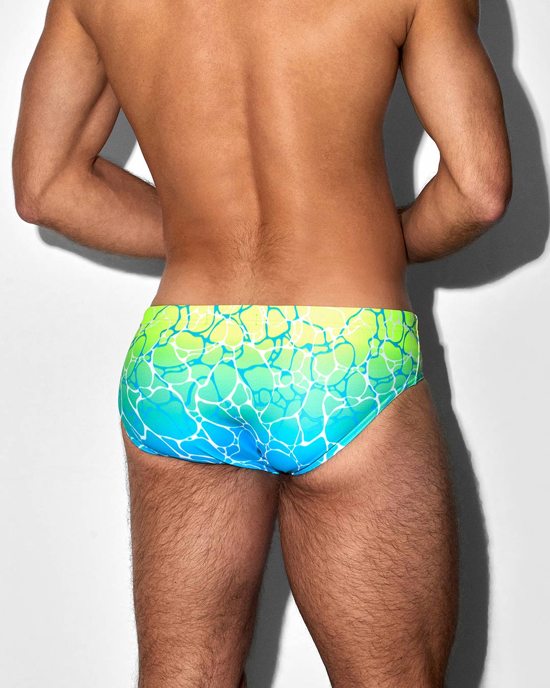C-IN2 Swim Brief in acqua yellow – men's low-rise lined swim brief quick dry