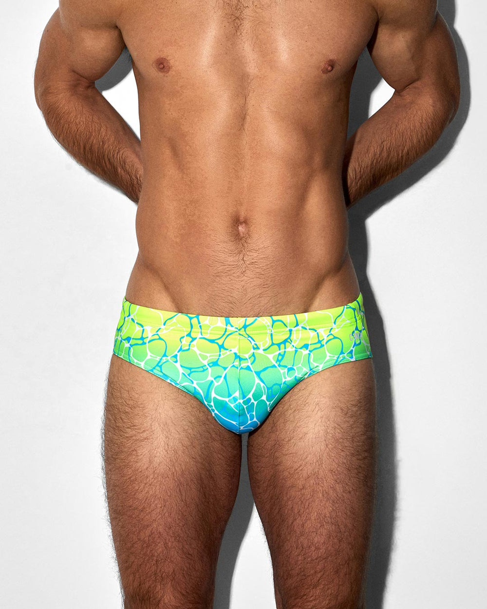 C-IN2 Swim Brief in acqua yellow – men's low-rise lined swim brief quick dry