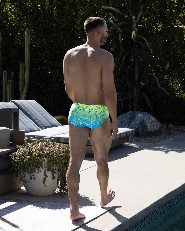 C-IN2 Swim Brief in acqua yellow – men's low-rise lined swim brief quick dry