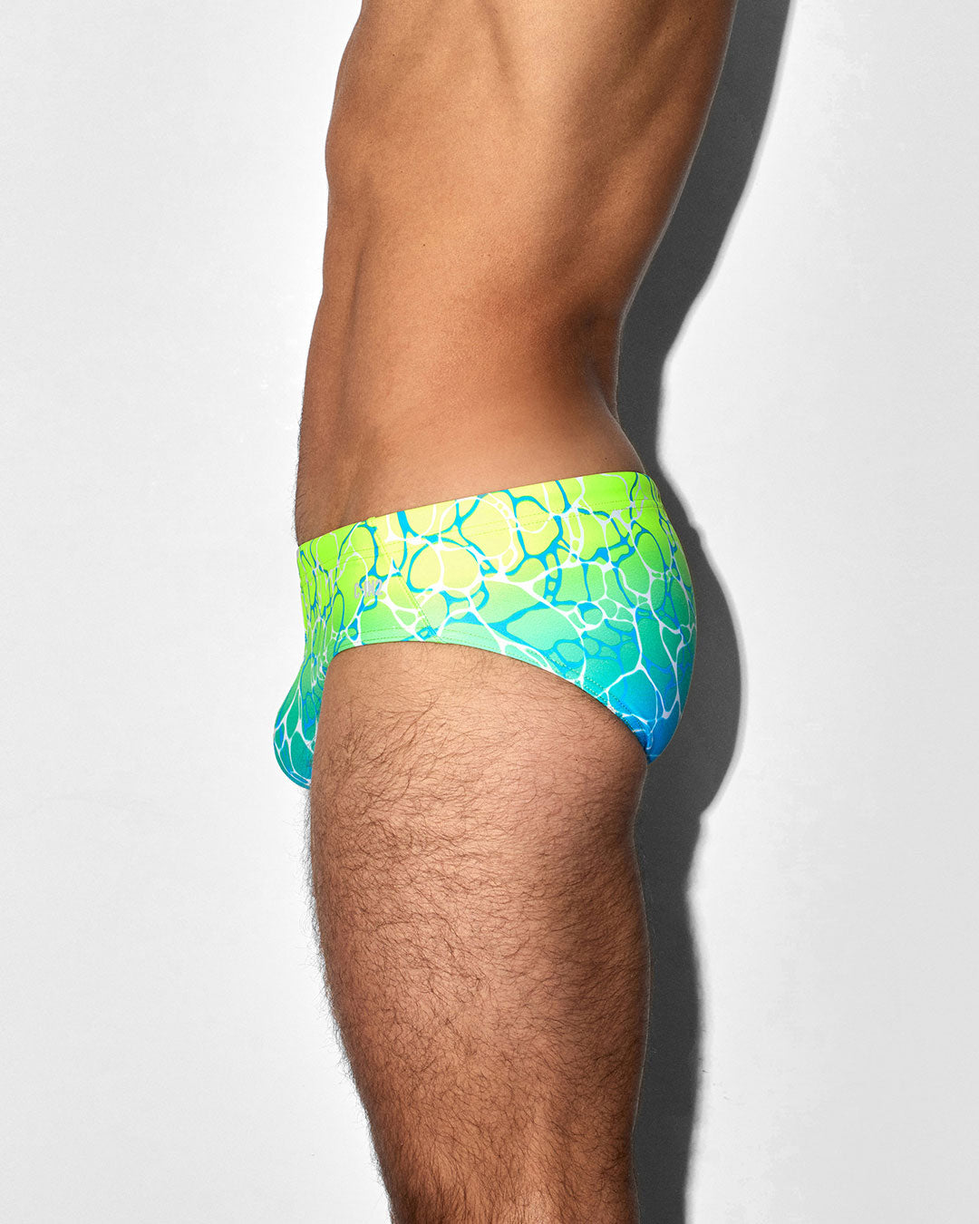 C-IN2 Swim Brief in acqua yellow – men's low-rise lined swim brief quick dry