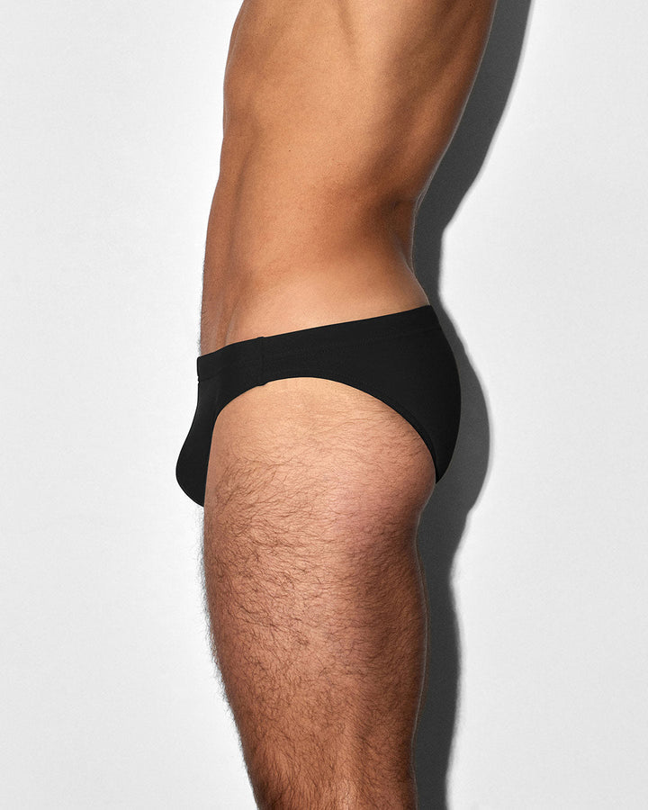 C-IN2 Swim Tanga in solid black – men's low-rise swim tanga between brief and thong