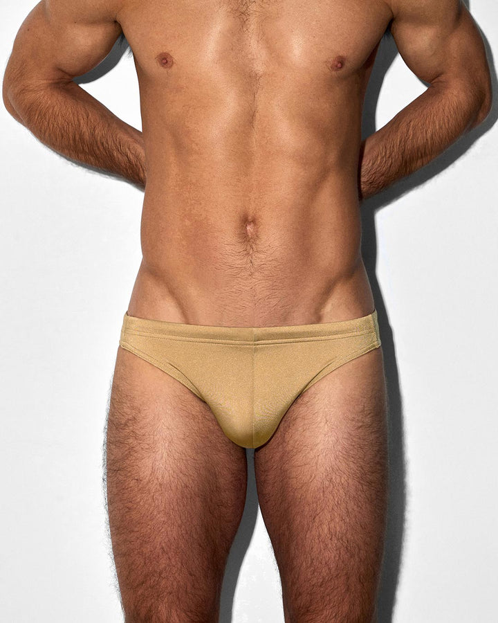 C-IN2 Swim Tanga in solid champagne nude – men's low-rise swim tanga between brief and thong