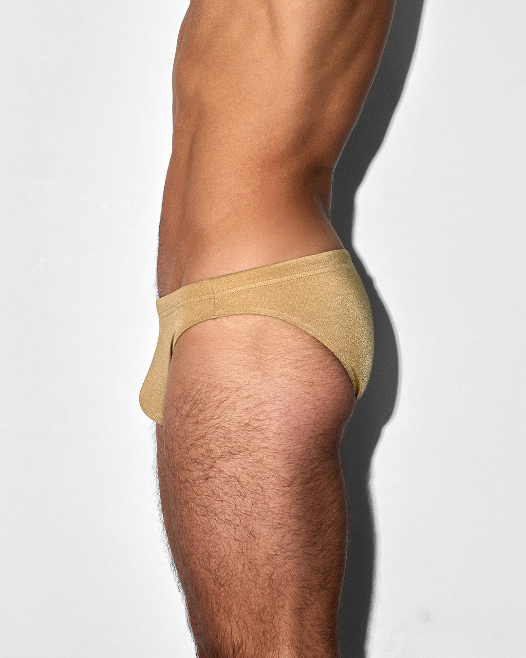 C-IN2 Swim Tanga in solid champagne nude – men's low-rise swim tanga between brief and thong