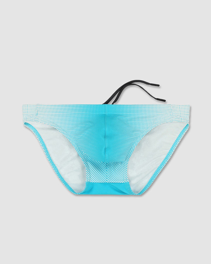 C-IN2 Swim Tanga in neon blue super bright halftone – men's neon graphic low-rise swim tanga