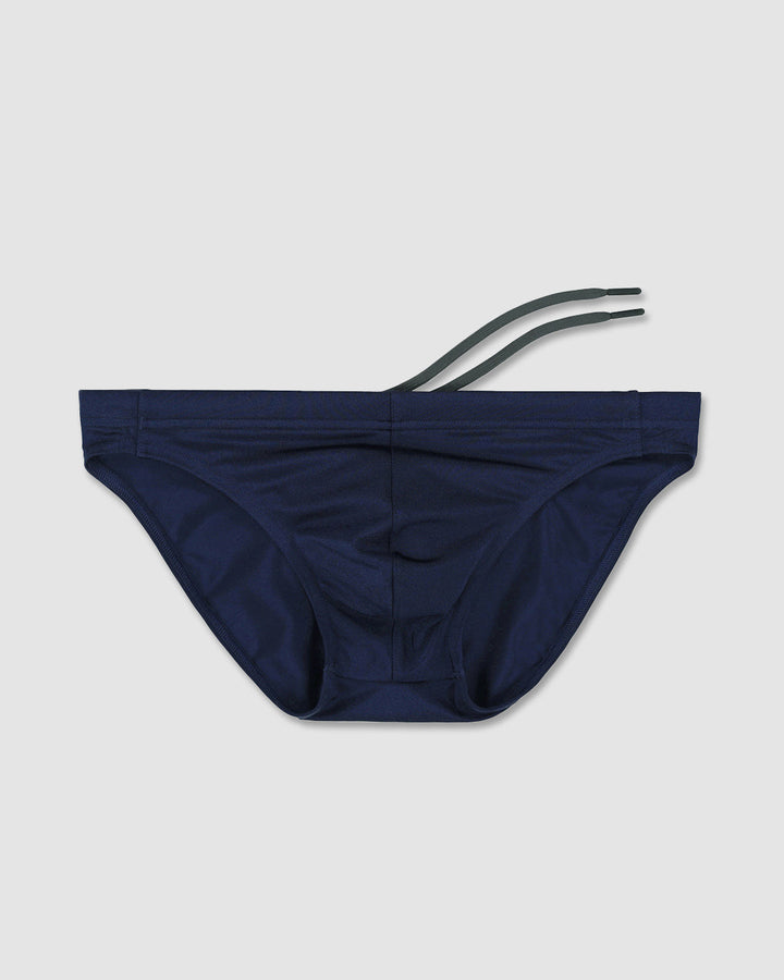 C-IN2 Swim Tanga in solid navy – men's low-rise swim tanga lined contour pouch