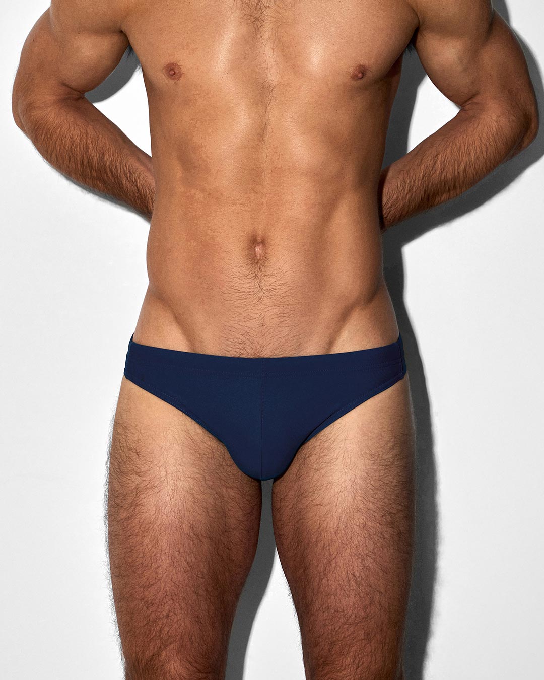 C-IN2 Swim Tanga in solid navy – men's low-rise swim tanga lined contour pouch
