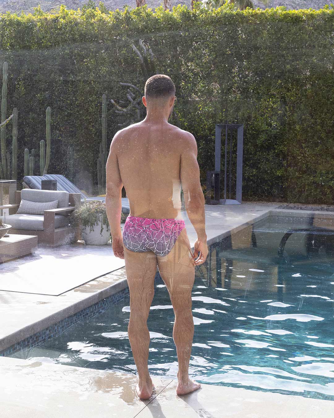 C-IN2 Swim Tanga in acqua pink – men's low-rise swim tanga between brief and thong