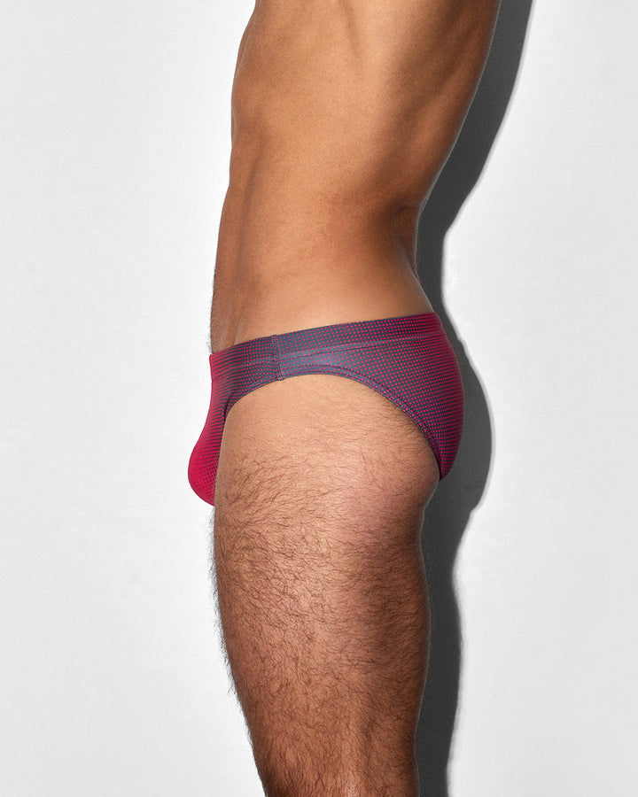 C-IN2 Swim Tanga in neon red super bright halftone – men's neon graphic low-rise swim tanga
