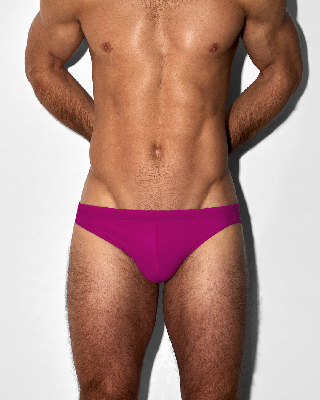 C-IN2 Swim Tanga in solid raspberry pink – men's low-rise swim tanga lined contour pouch
