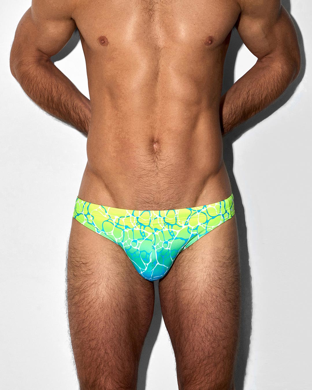 C-IN2 Swim Tanga in acqua yellow – men's low-rise swim tanga between brief and thong