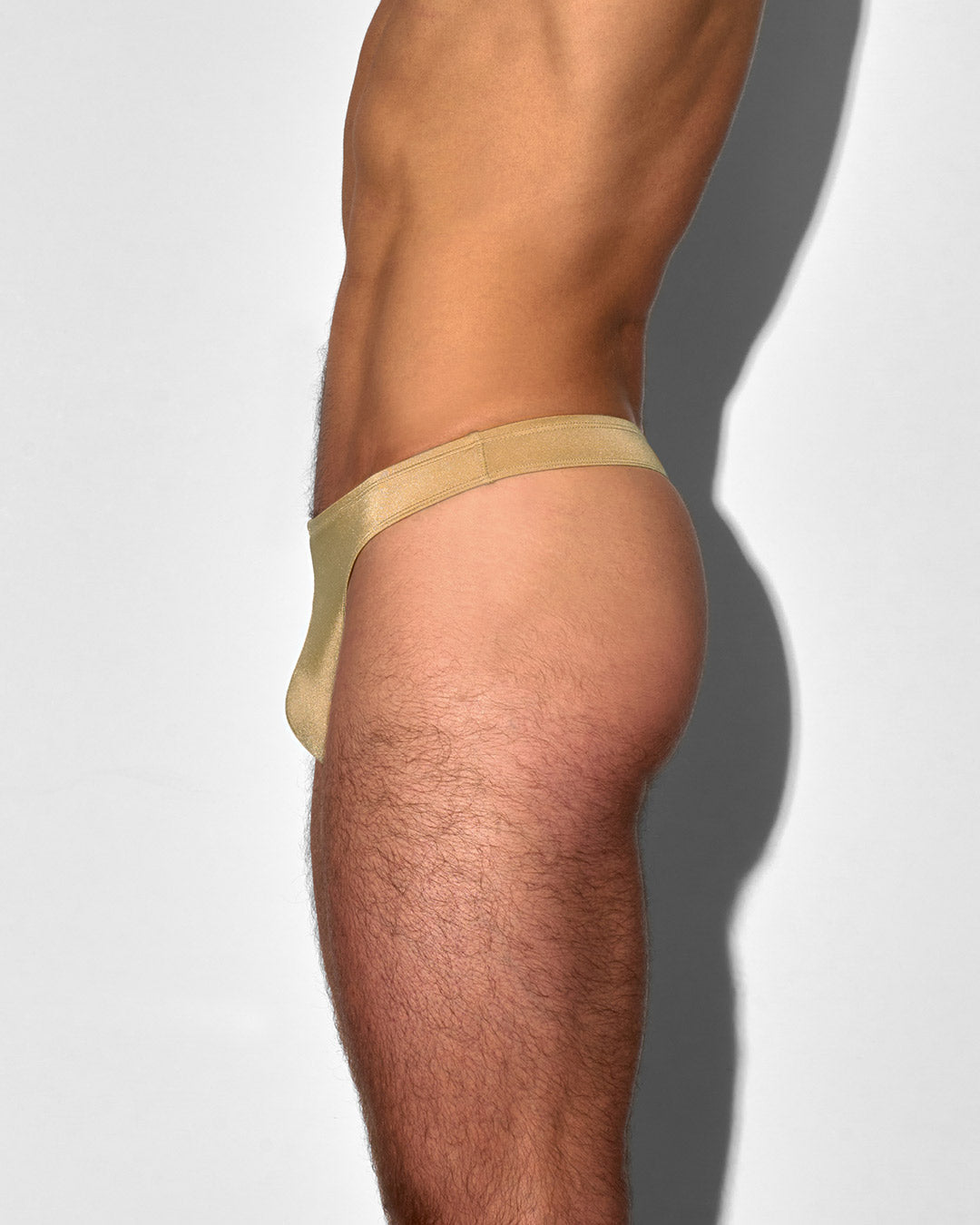 C-IN2 Swim Thong in solid champagne nude – men's low-rise barely-there swim thong quick dry