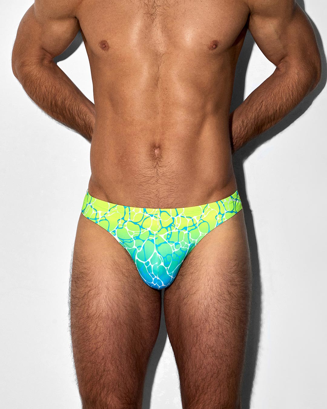 C-IN2 Swim Thong in acqua yellow – men's low-rise barely-there swim thong quick dry