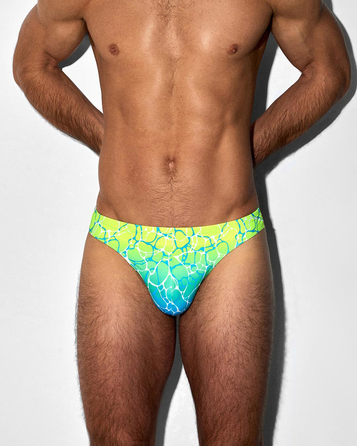 C-IN2 Swim Thong in acqua yellow – men's low-rise barely-there swim thong quick dry