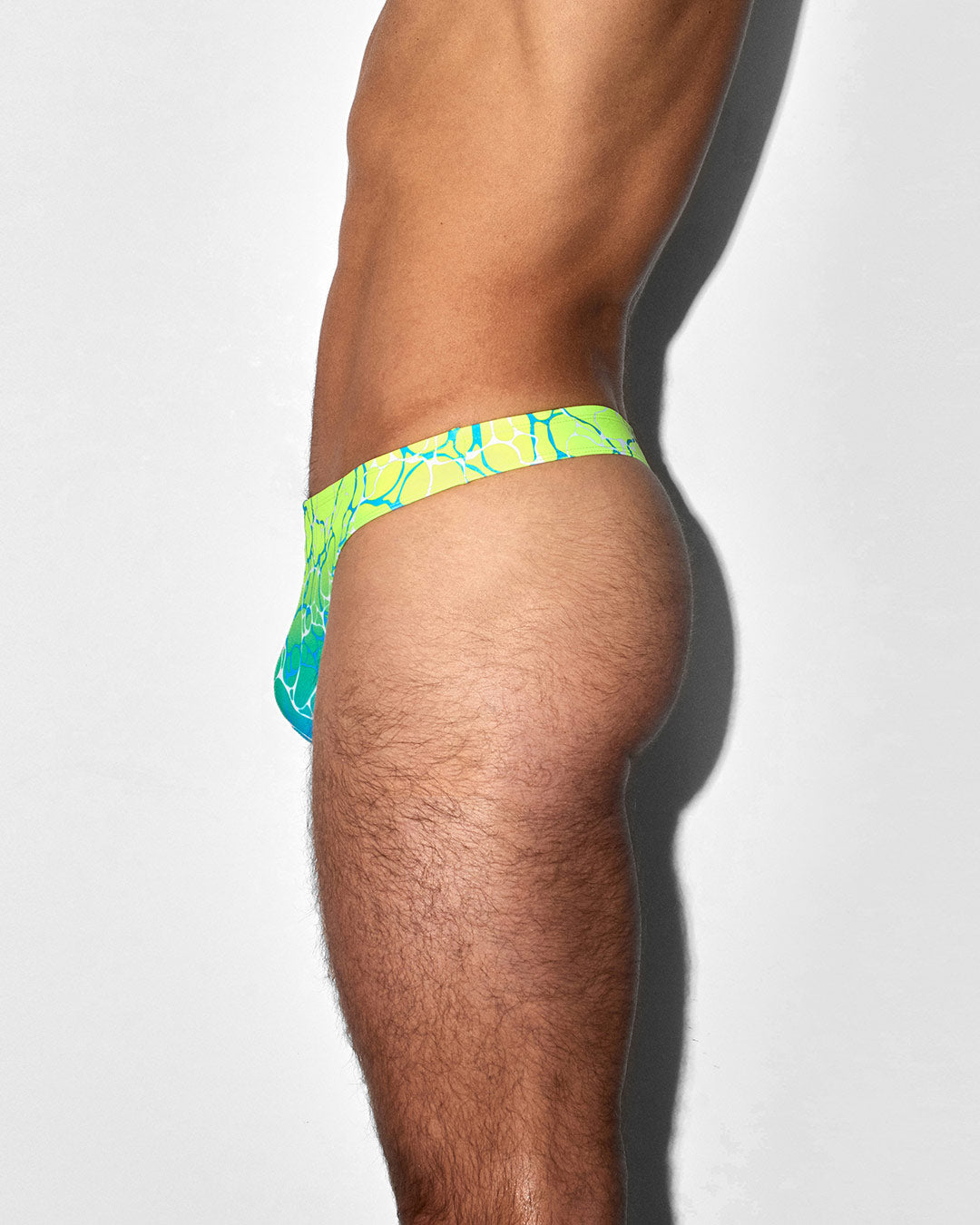 C-IN2 Swim Thong in acqua yellow – men's low-rise barely-there swim thong quick dry