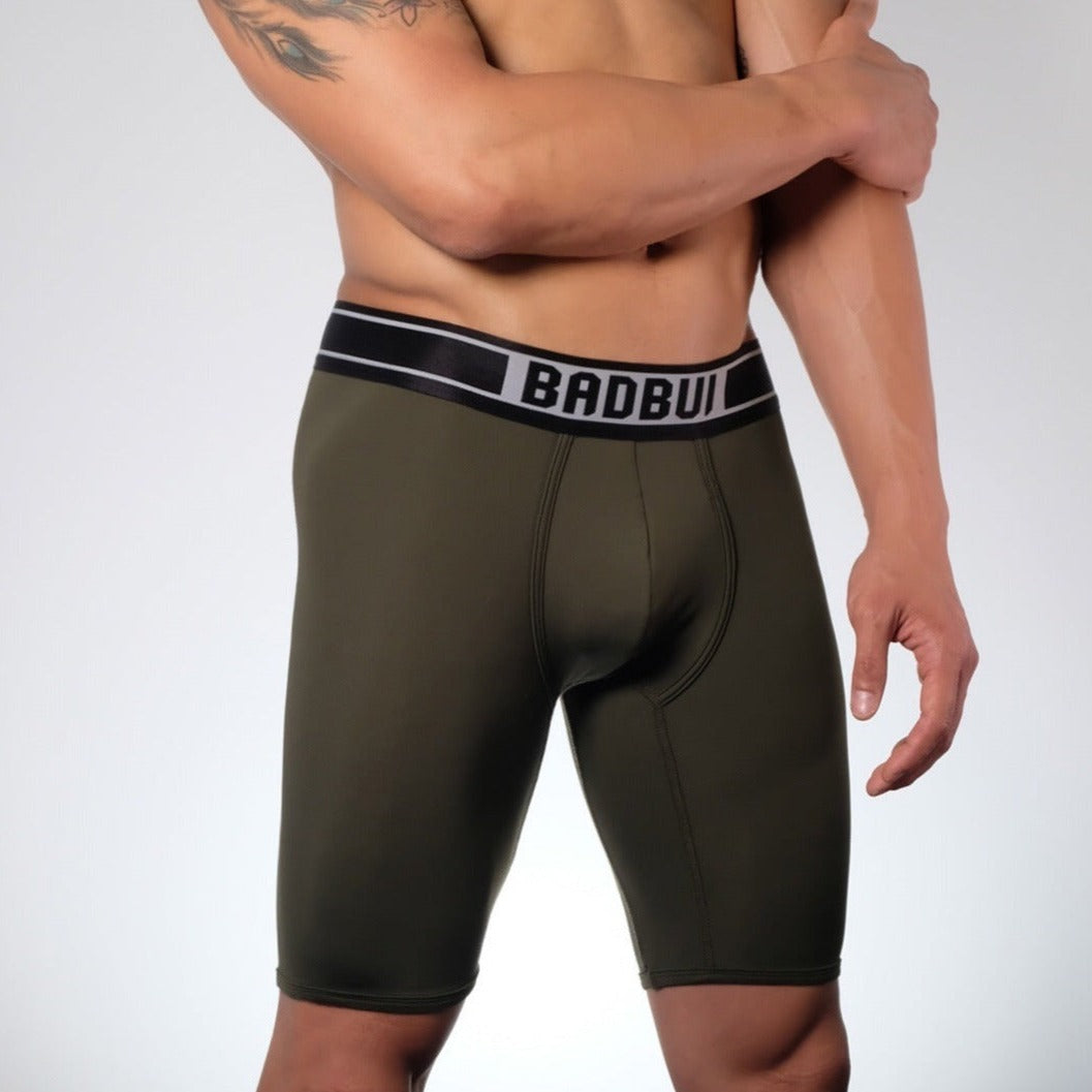 BADBUI Micro Fiber Boxer Brief in army grey – men's nylon micro fiber boxer brief
