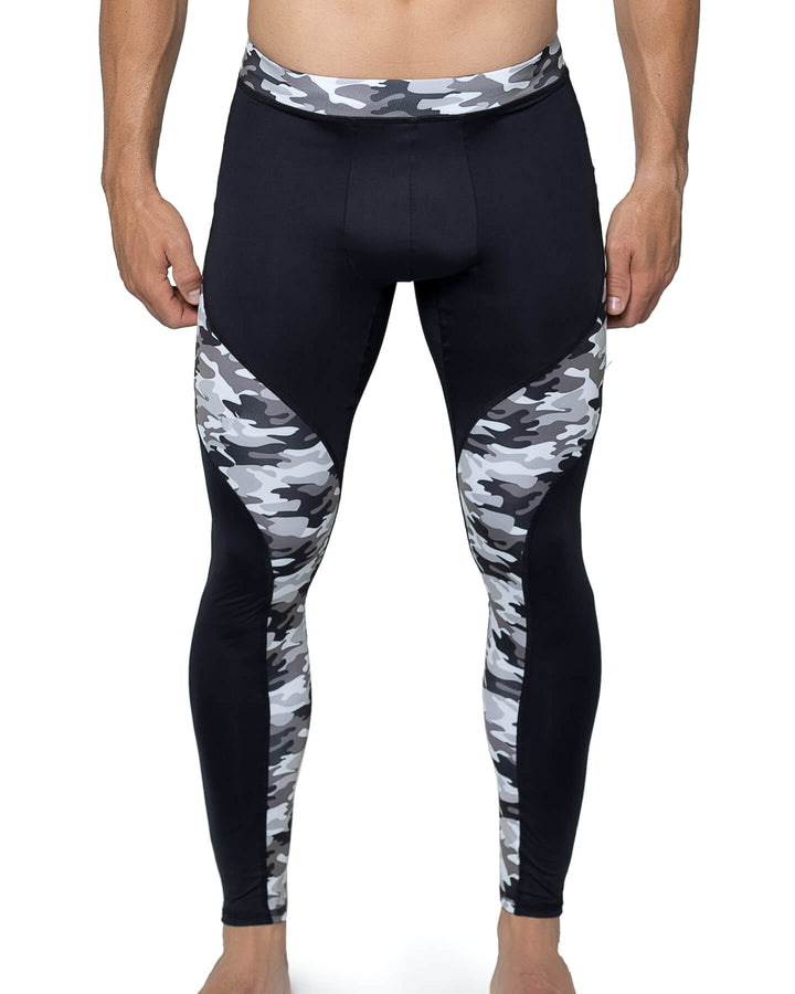 Matador Meggings "Reverse Gray Camo" Men’s Compression Tights – Urban Camouflage Performance Leggings for Gym, Running & Streetwear