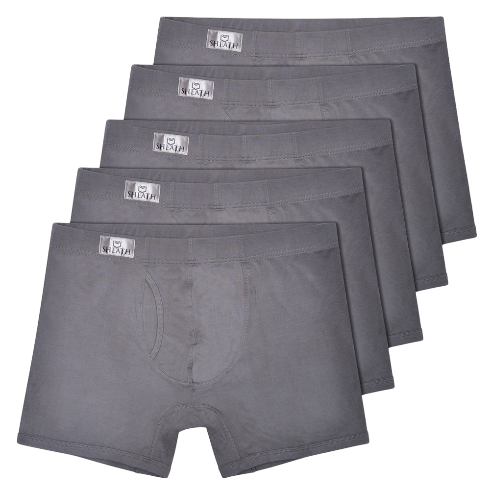 SHEATH 3.21 Modal Men's Dual Pouch Boxer Brief 5 inch 5-Pack – men's modal dual pouch boxer brief 3.21