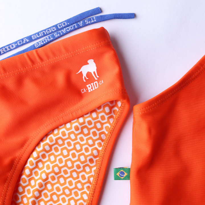 CA-RIO-CA Men's Tangerine solids Swimming Sunga Beachwear for Men Swimwear in 