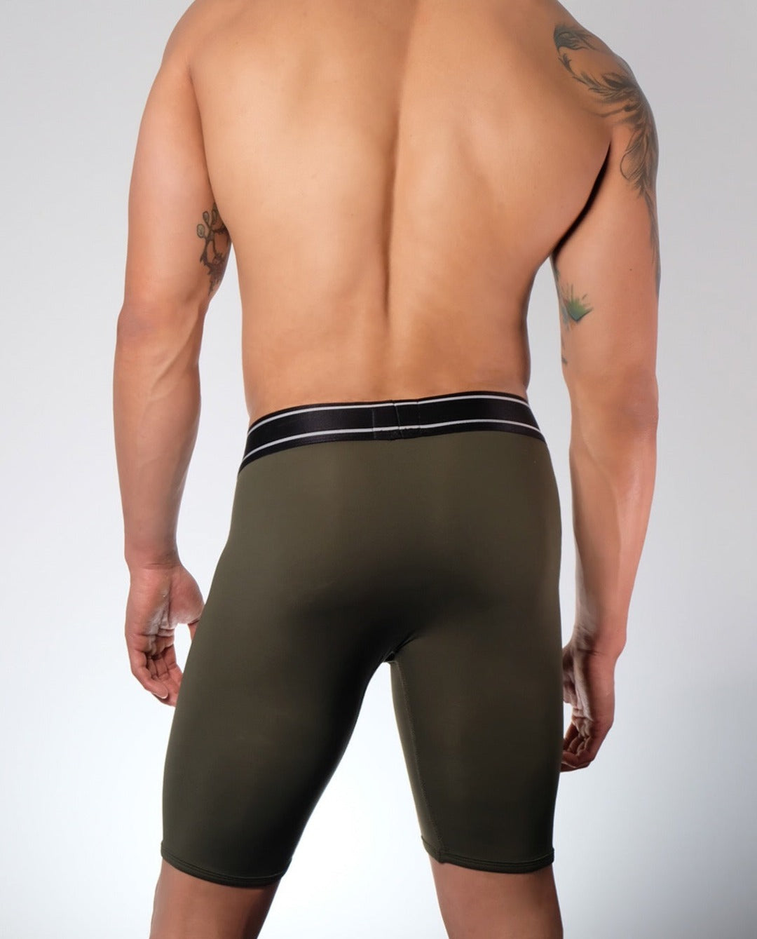 BADBUI Micro Fiber Boxer Brief in army grey – men's nylon micro fiber boxer brief