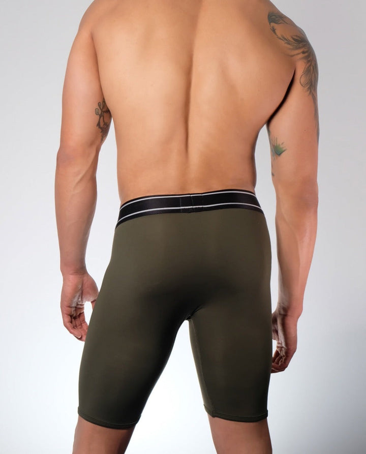 BADBUI Micro Fiber Boxer Brief in army grey – men's nylon micro fiber boxer brief