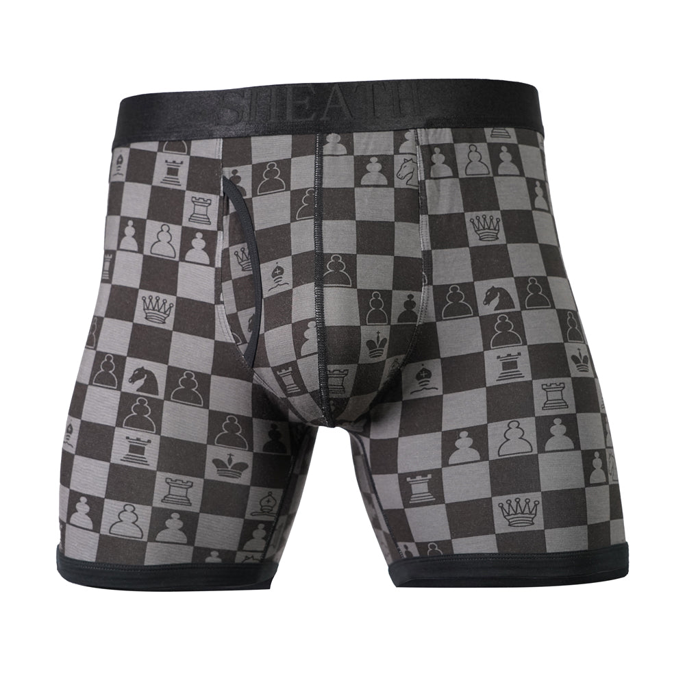 SHEATH 4.0 Bamboo Chess Grandmaster | Men's Dual Pouch Boxer Brief 5"