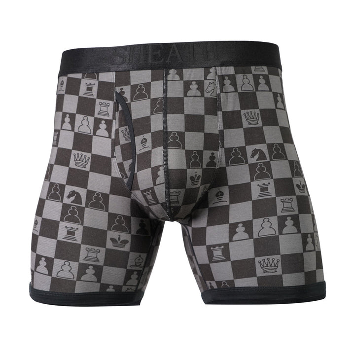 SHEATH 4.0 Bamboo Chess Grandmaster | Men's Dual Pouch Boxer Brief 5"