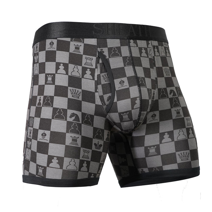 SHEATH 4.0 Bamboo Chess Grandmaster | Men's Dual Pouch Boxer Brief 5"